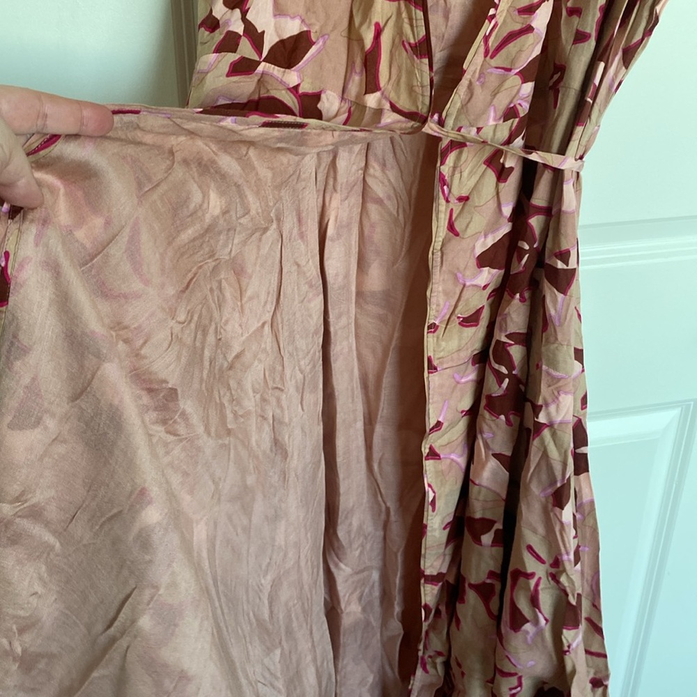 ROLLER RABBIT Camo Floral-Print Wrap Dress Size L Viscose NWOT - Picture 7 of 9